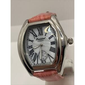 Precision By Gruen Watch Pink Band Ladies Fashion ith New Battery